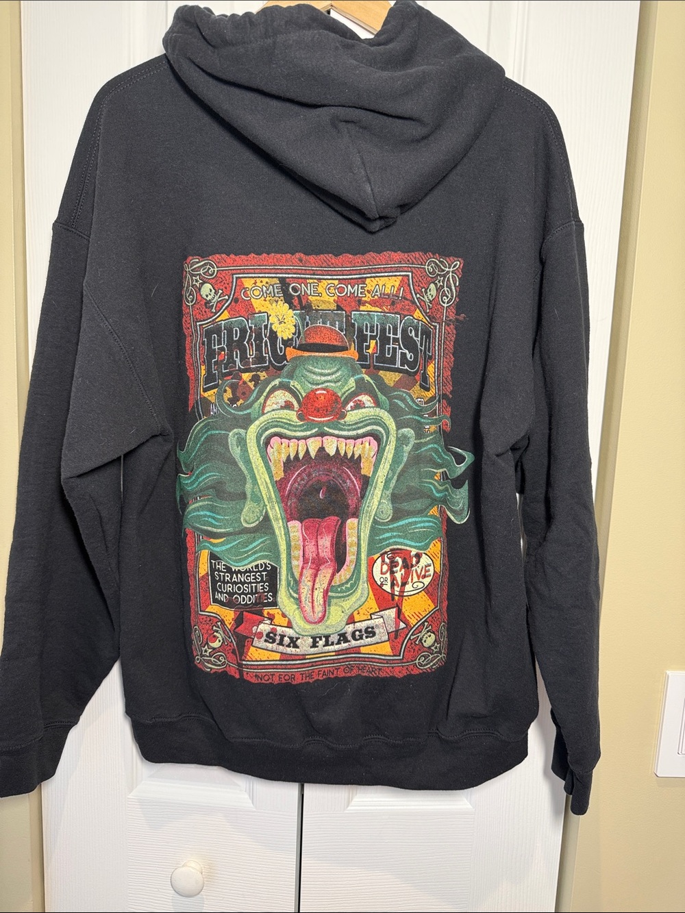 Six Flags Frightfest  Clown Hoodie Sweatshirt Large